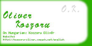 oliver koszoru business card