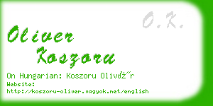 oliver koszoru business card